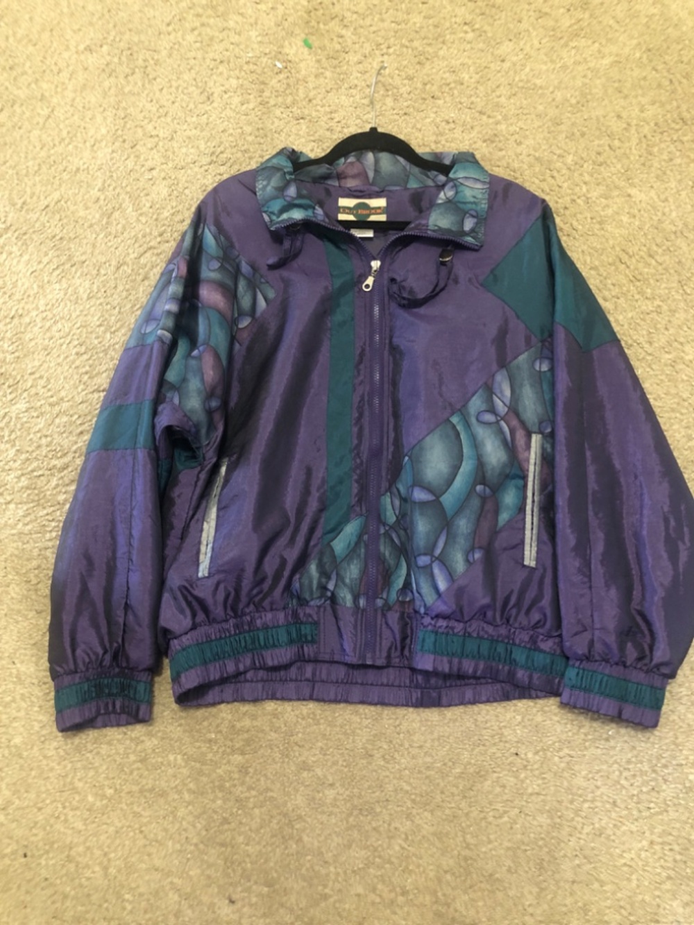 Vintage Outbrook Women’s Windbreaker Jacket 1XL Color Block Tracksuit Purple - Picture 3 of 11